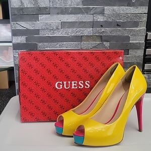 Guess WGPatches Yellow High Heels